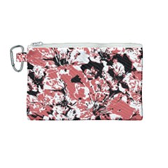 Textured Floral Collage Canvas Cosmetic Bag (Medium)