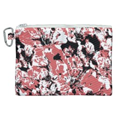Textured Floral Collage Canvas Cosmetic Bag (XL)