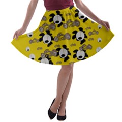 Bikers Out Singing In Spring Time A-line Skater Skirt