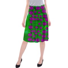 The Pixies Dance On Green In Peace Midi Beach Skirt by pepitasart
