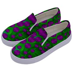 The Pixies Dance On Green In Peace Kids  Canvas Slip Ons by pepitasart