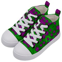 The Pixies Dance On Green In Peace Kid s Mid-top Canvas Sneakers by pepitasart