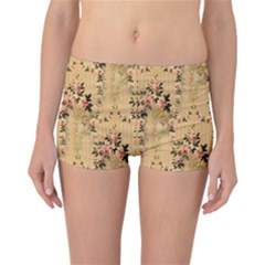 Vintage Floral Pattern Reversible Boyleg Bikini Bottoms by paulaoliveiradesign