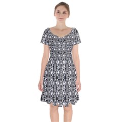 Dark Camo Style Design Short Sleeve Bardot Dress by dflcprints