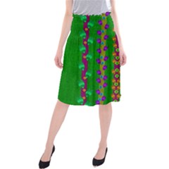 Roses Climbing To The Sun With Grace And Honor Midi Beach Skirt by pepitasart