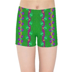 Roses Climbing To The Sun With Grace And Honor Kids Sports Shorts by pepitasart