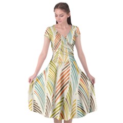 Decorative  Seamless Pattern Cap Sleeve Wrap Front Dress by TastefulDesigns