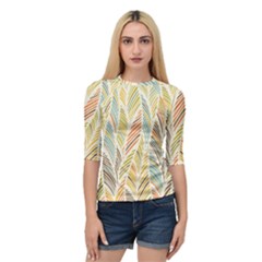 Decorative  Seamless Pattern Quarter Sleeve Raglan Tee