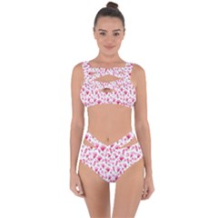 Watercolor Spring Flowers Pattern Bandaged Up Bikini Set 