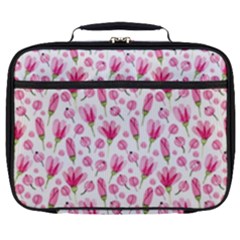 Watercolor Spring Flowers Pattern Full Print Lunch Bag