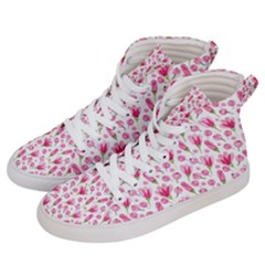 Watercolor Spring Flowers Pattern Women s Hi-top Skate Sneakers by TastefulDesigns