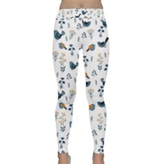 Spring Flowers And Birds Pattern Classic Yoga Leggings