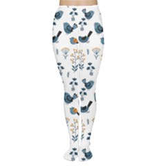 Spring Flowers And Birds Pattern Women s Tights