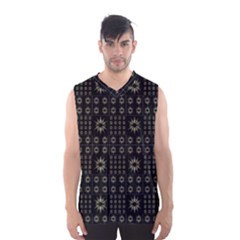 Dark Ethnic Stars Motif Pattern Men s Basketball Tank Top by dflcprints