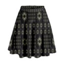 Dark Ethnic Stars Motif Pattern High Waist Skirt View1