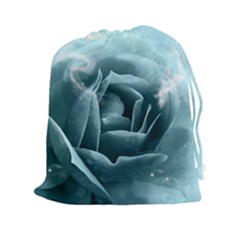 Beautiful Blue Roses With Water Drops Drawstring Pouches (xxl) by FantasyWorld7