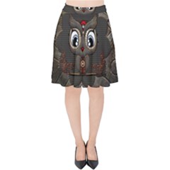 Wonderful Cute  Steampunk Owl Velvet High Waist Skirt by FantasyWorld7