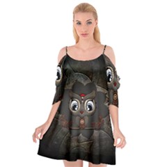 Wonderful Cute  Steampunk Owl Cutout Spaghetti Strap Chiffon Dress by FantasyWorld7