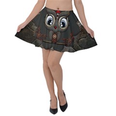 Wonderful Cute  Steampunk Owl Velvet Skater Skirt by FantasyWorld7