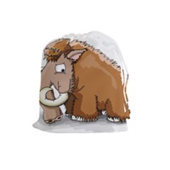 Mammoth Pre Historic Elephant  Drawstring Pouches (large)  by ImagineWorld