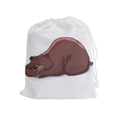 Cute Bear Sleeping Drawstring Pouches (extra Large)