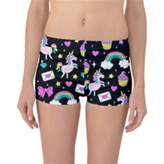 Cute Unicorn Pattern Reversible Boyleg Bikini Bottoms by Valentinaart