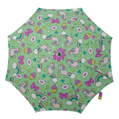 Cute Unicorn Pattern Hook Handle Umbrellas (medium) by Valentinaart