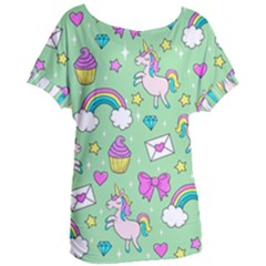 Cute Unicorn Pattern Women s Oversized Tee by Valentinaart