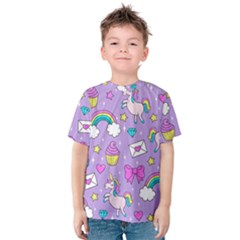 Cute Unicorn Pattern Kids  Cotton Tee