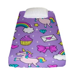 Cute Unicorn Pattern Fitted Sheet (single Size) by Valentinaart