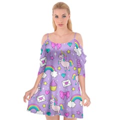 Cute Unicorn Pattern Cutout Spaghetti Strap Chiffon Dress by Valentinaart