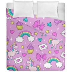 Cute Unicorn Pattern Duvet Cover Double Side (california King Size) by Valentinaart