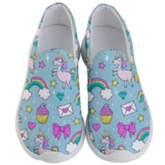 Cute Unicorn Pattern Men s Lightweight Slip Ons by Valentinaart