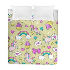 Cute Unicorn Pattern Duvet Cover Double Side (full/ Double Size) by Valentinaart