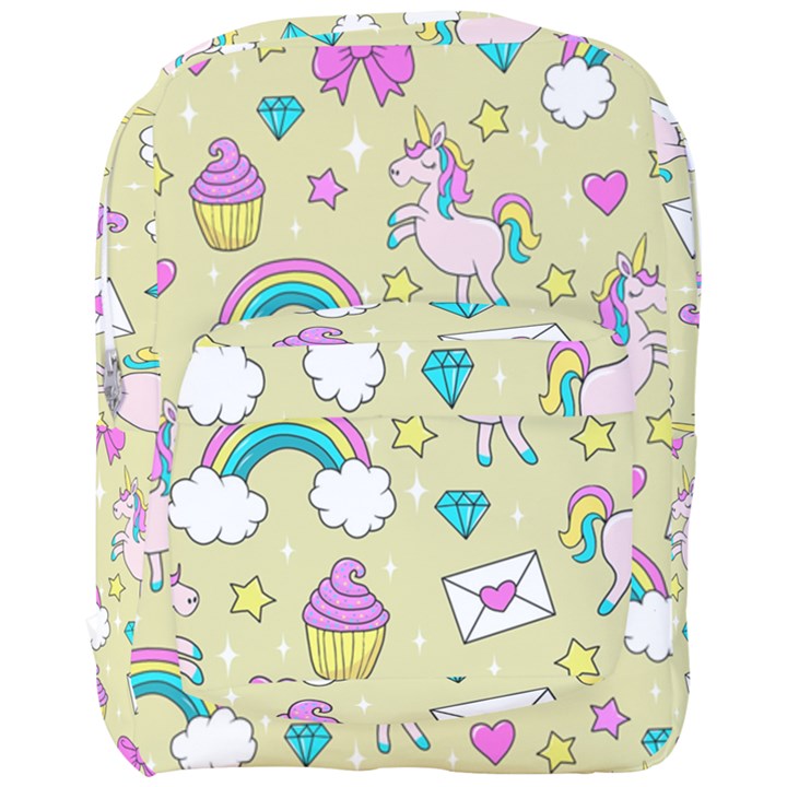 Cute Unicorn Pattern Full Print Backpack
