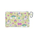 Cute Unicorn Pattern Canvas Cosmetic Bag (Small) View2