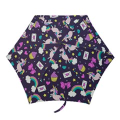 Cute Unicorn Pattern Mini Folding Umbrellas by Valentinaart