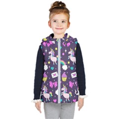 Cute Unicorn Pattern Kid s Puffer Vest by Valentinaart