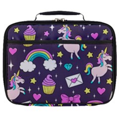 Cute Unicorn Pattern Full Print Lunch Bag by Valentinaart