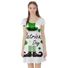 St Patricks Leprechaun Short Sleeve Skater Dress by Valentinaart