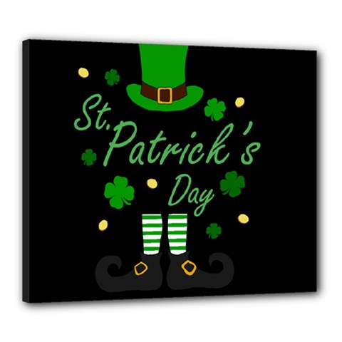 St Patricks Leprechaun Canvas 24  X 20  by Valentinaart