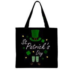 St Patricks Leprechaun Zipper Grocery Tote Bag by Valentinaart