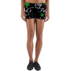 St Patricks Leprechaun Yoga Shorts by Valentinaart