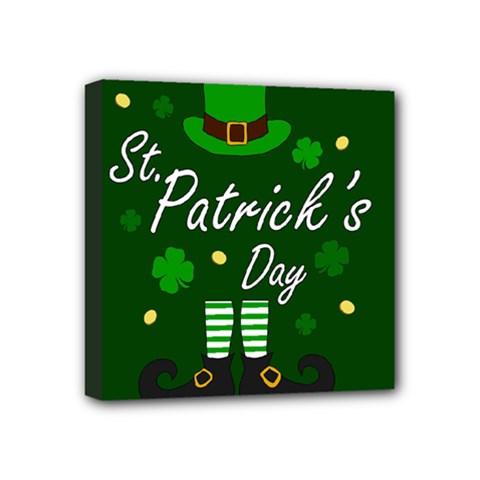 St Patricks Leprechaun Mini Canvas 4  X 4  by Valentinaart