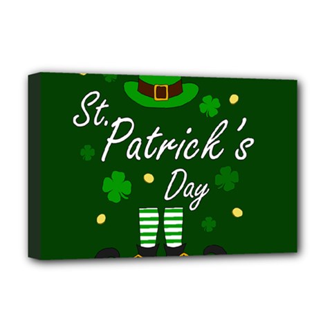 St Patricks Leprechaun Deluxe Canvas 18  X 12   by Valentinaart