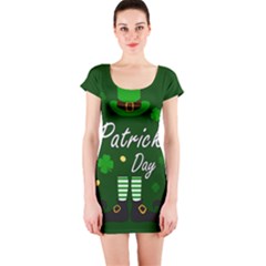 St Patricks Leprechaun Short Sleeve Bodycon Dress by Valentinaart