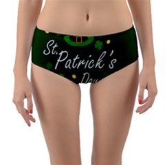 St Patricks Leprechaun Reversible Mid-waist Bikini Bottoms