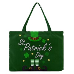 St Patricks Leprechaun Zipper Medium Tote Bag by Valentinaart
