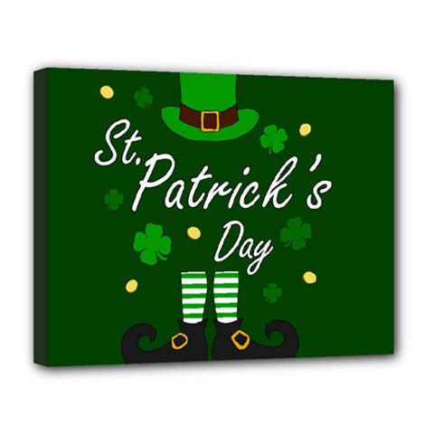 St Patricks Leprechaun Canvas 14  X 11  by Valentinaart