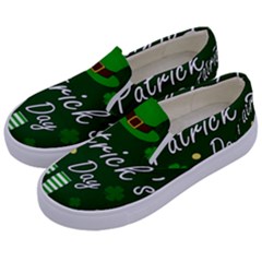 St Patricks Leprechaun Kids  Canvas Slip Ons by Valentinaart